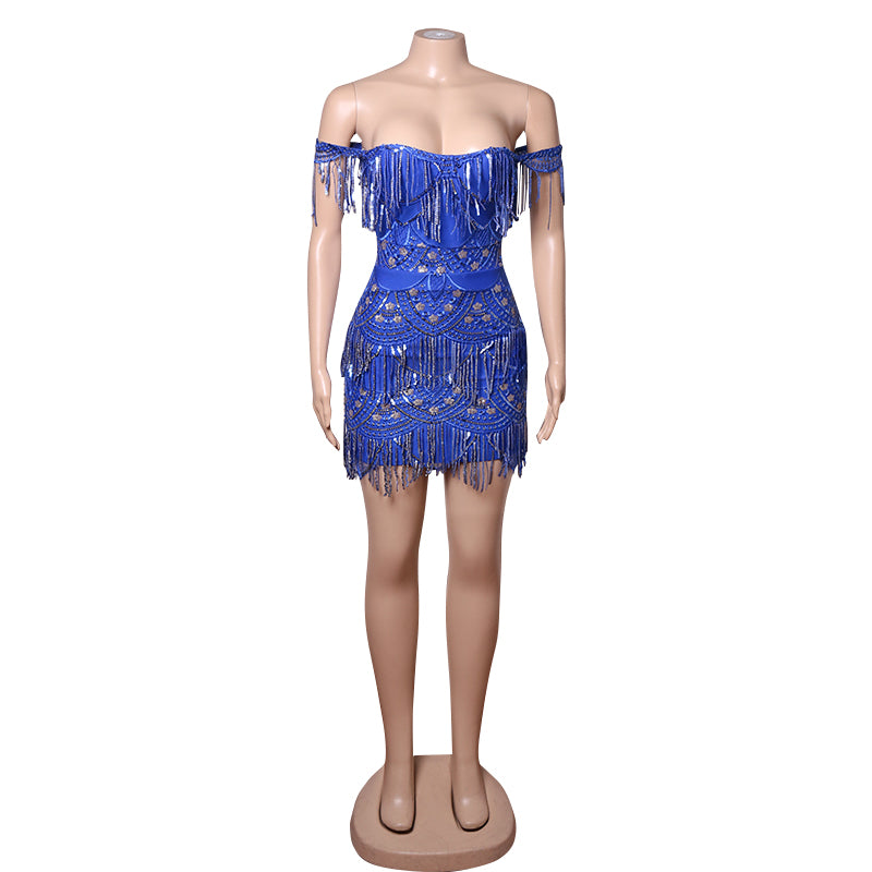 High Quality Elegant Lady Bandage Dresses Party Evening Women Mesh Mini Dress