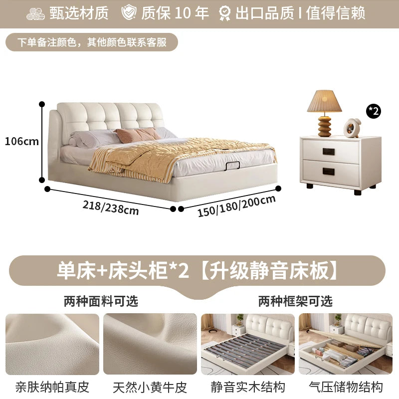 American Fashionable Bed Children Aesthetics Comfortable Design Bed Wedding Simple Luxury Modern Wood Muebles Home Furniture