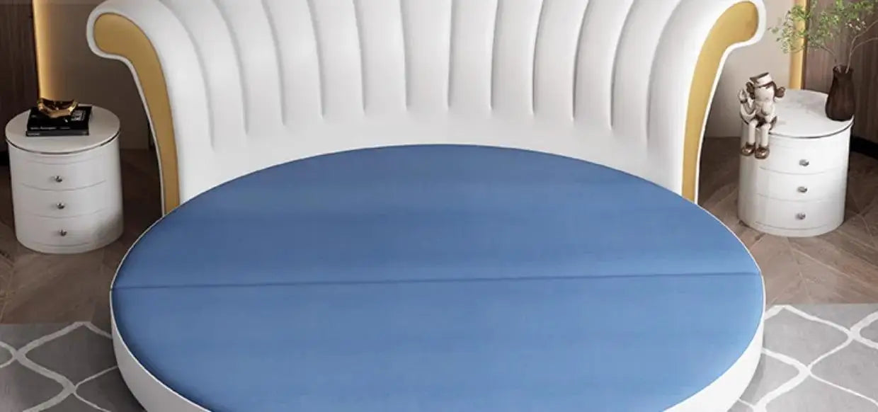 Modern Small Family Bed Round Minimalist Design Double Confortable Bed Wedding Fashionable Light Luxury Muebles Home Furniture