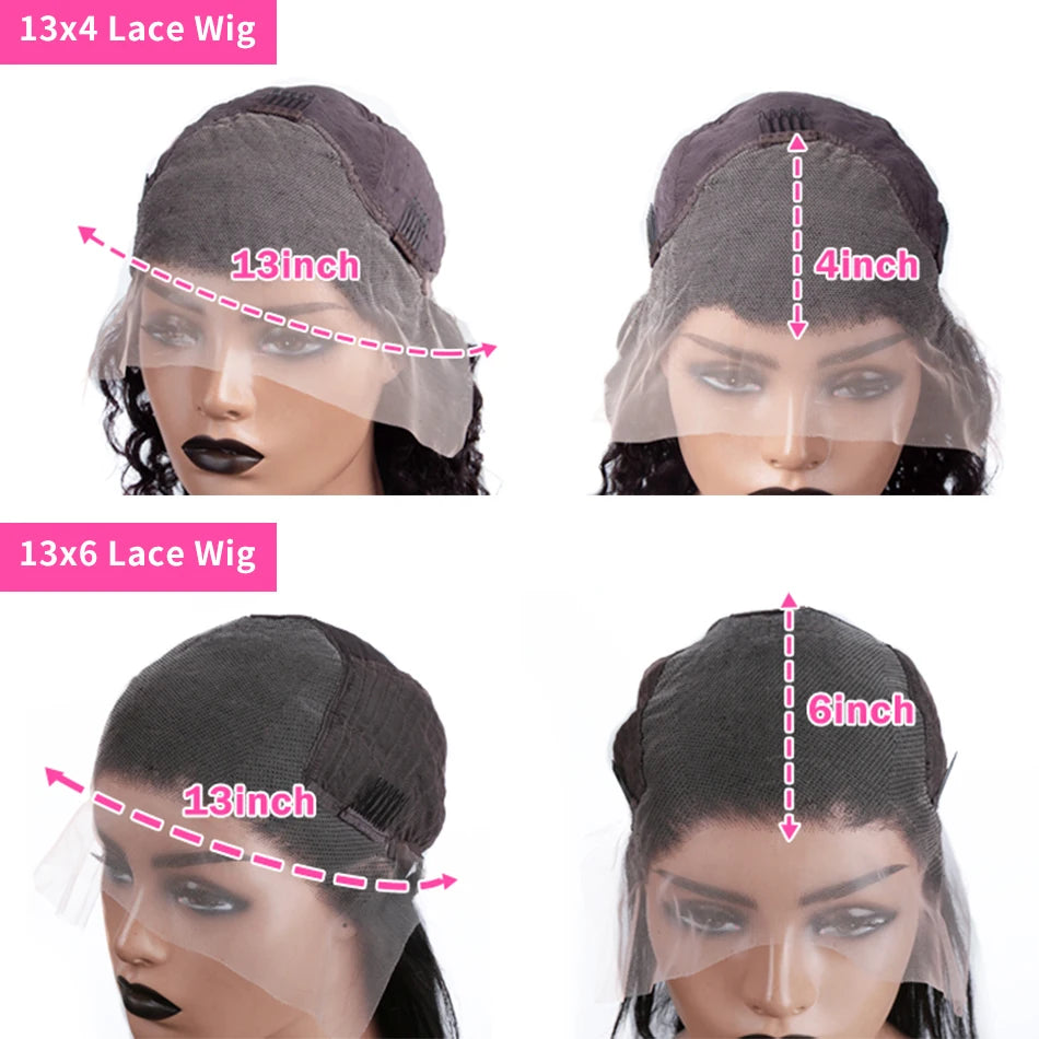 13x6 HD Lace Front Wigs 30 36 Inches Brazilian Water Wave 13x4 Lace Frontal Human Hair Wig