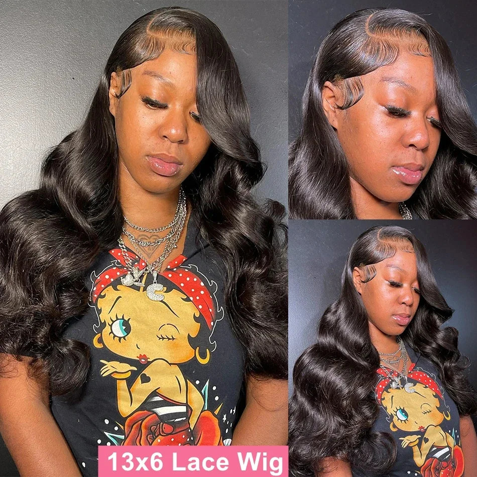 Lace Frontal Wig Human Hair Transparent Lace Front Preplucked Black Body Wave Human Hair Wigs