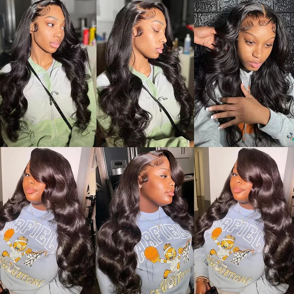 Lace Frontal Wig Human Hair Transparent Lace Front Preplucked Black Body Wave Human Hair Wigs