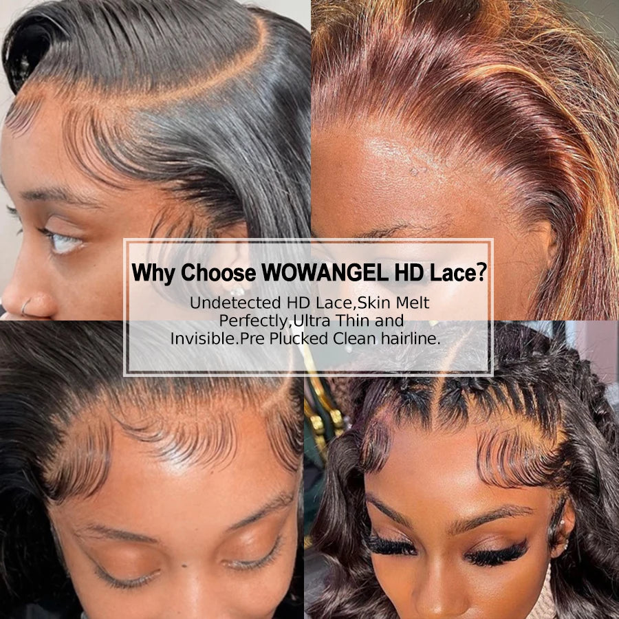 13x6 Full Frontal Only Body Wave Melt Skins invisible HD Lace Frontal Human Hair
