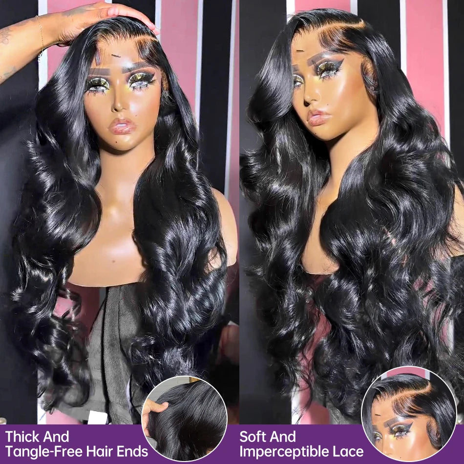 Wigirl 40 Inch Body Wave Human Hair Wigs Brazilian Body Wave Lace Front Wig 13x6 Water Wave Glueless Wigs Human Hair For Women