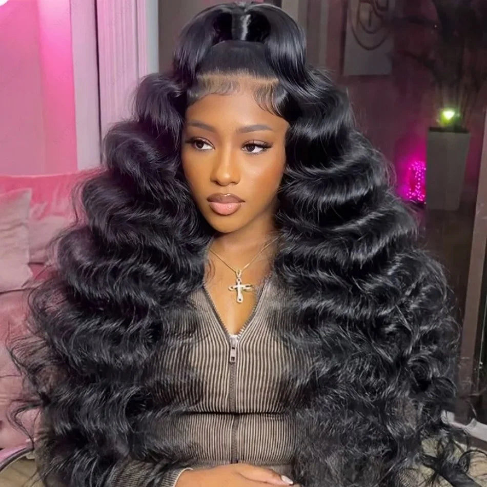 Lace Frontal Wig Human Hair Transparent Lace Front Preplucked Black Body Wave Human Hair Wigs