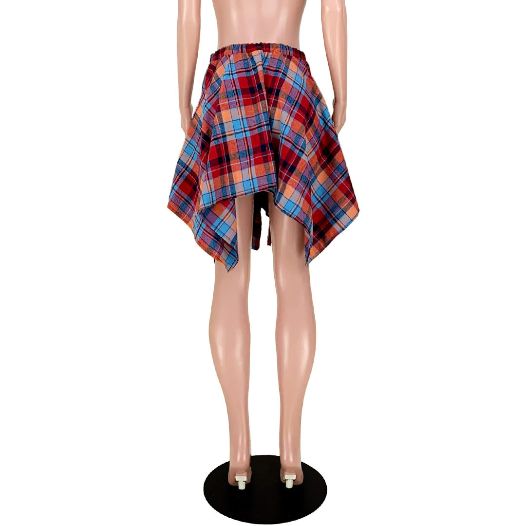 Irregular Shirt Dress Spring Summer Trending Dresses Plaid Skirt Dress