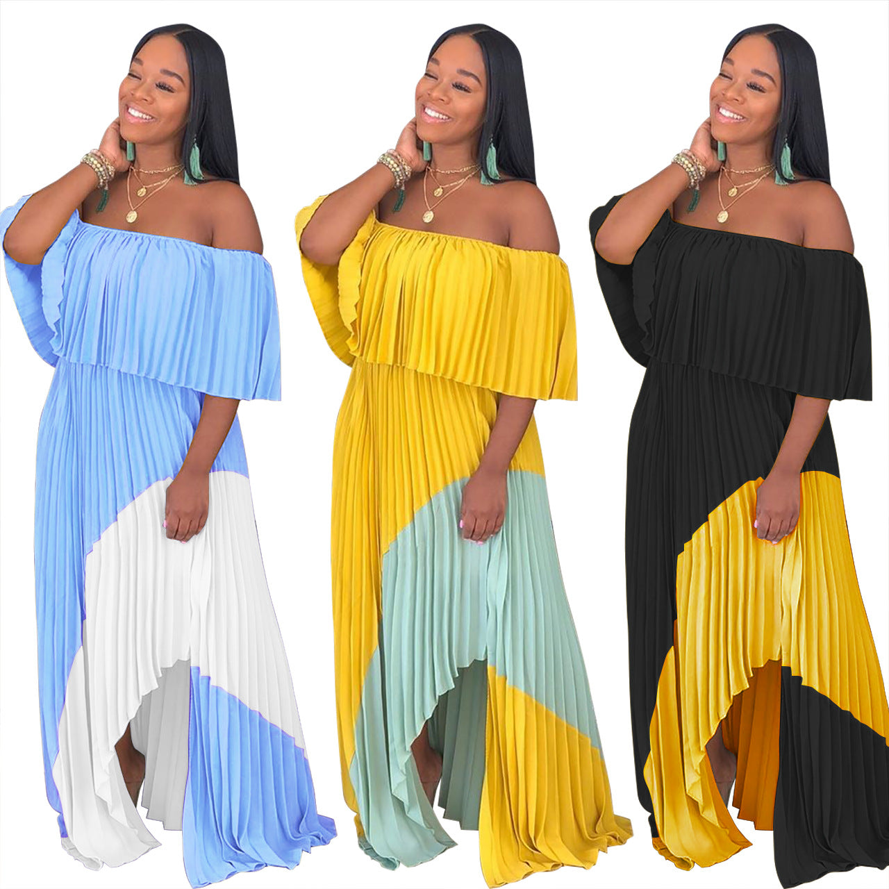 Solid Color Sexy Summer Dress