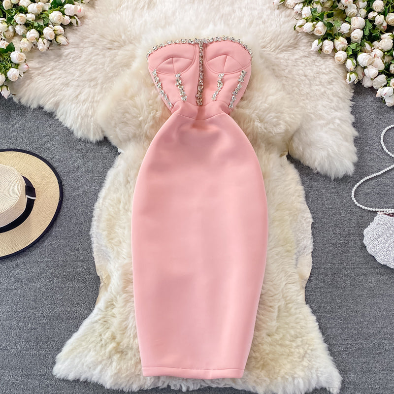 Sleeveless Luxury Party Tube Top Dress