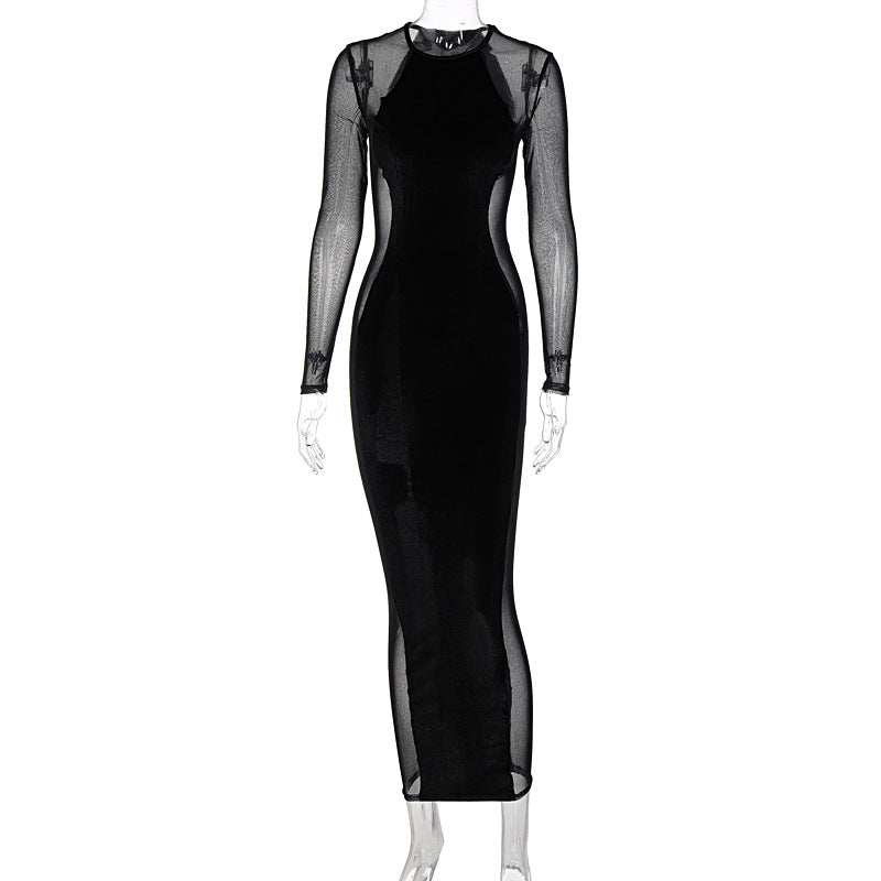 Sexy Slim Elegant Velvet Casual Dress