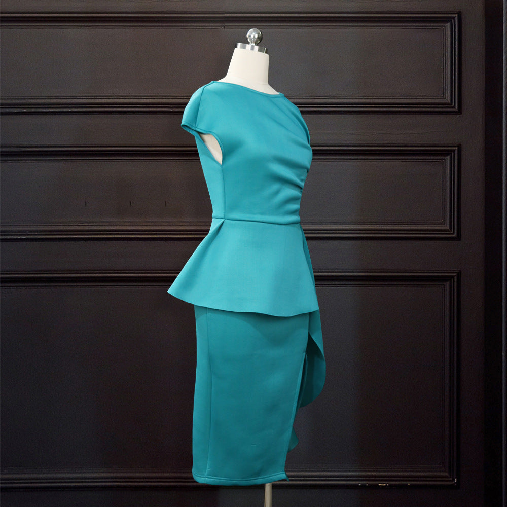 Slimming Sleeveless Slit Ruffled Dress Plus Size Dress
