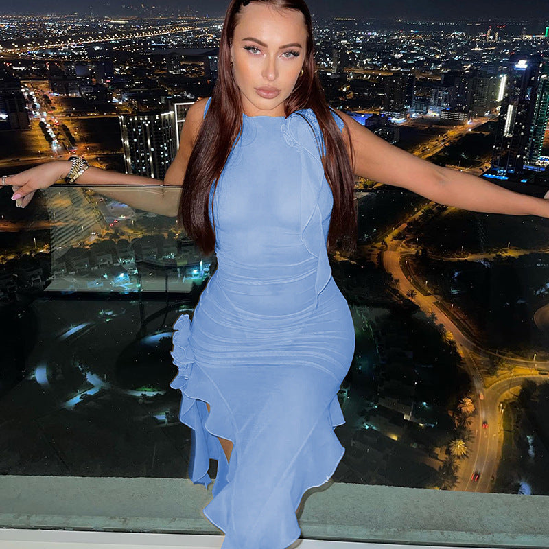 Summer Mesh Dress Boho Clothing Beach Outfits for Women Sexy Long Dress