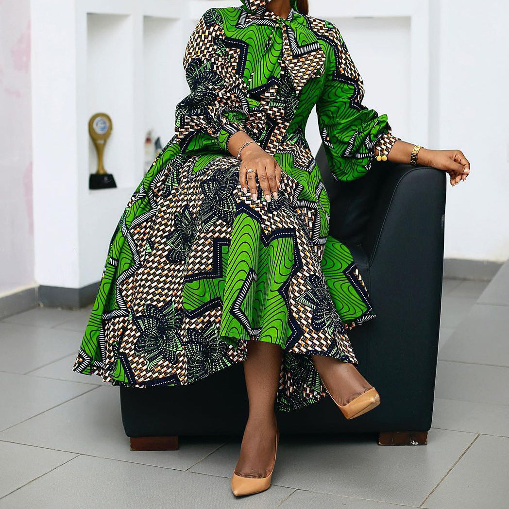 Women Elegant Casual Dress Printed Maxi Skirt
