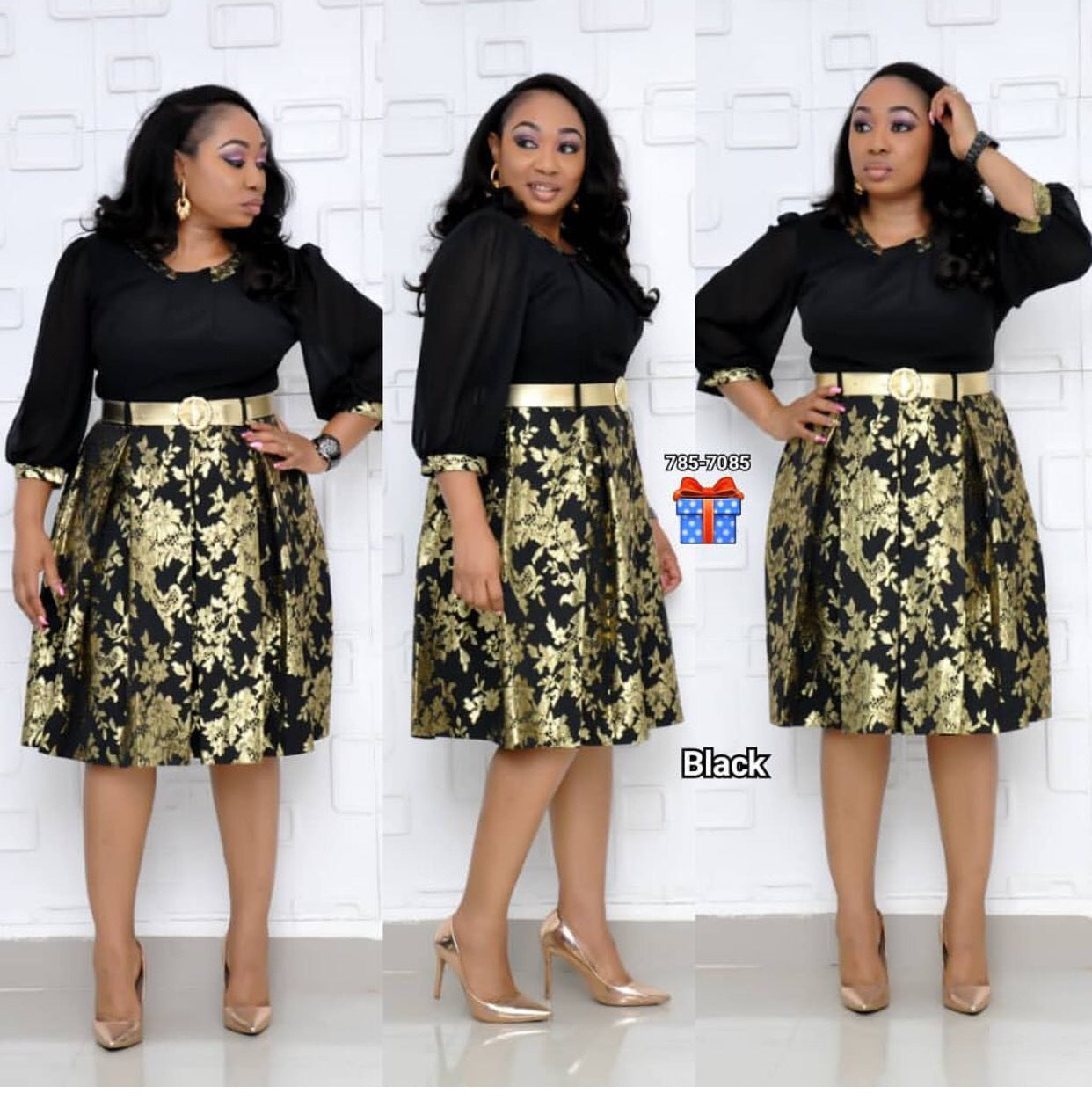 African Summer Dresses Women Elegant Office Wrap Midi Dress