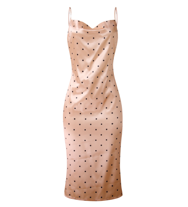 Women Silk Maxi Ladies Sleeveless Adjustable Straps Causal Dress