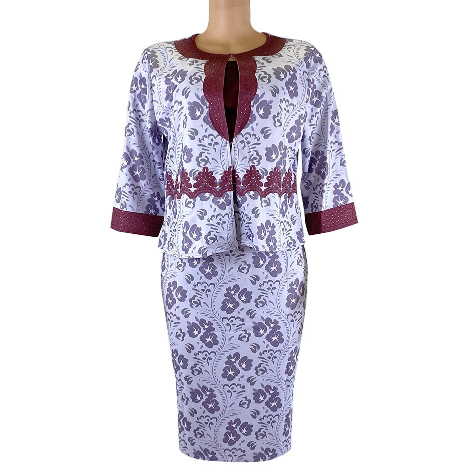Two Pieces Coat Dress Set Casual Women Dress
