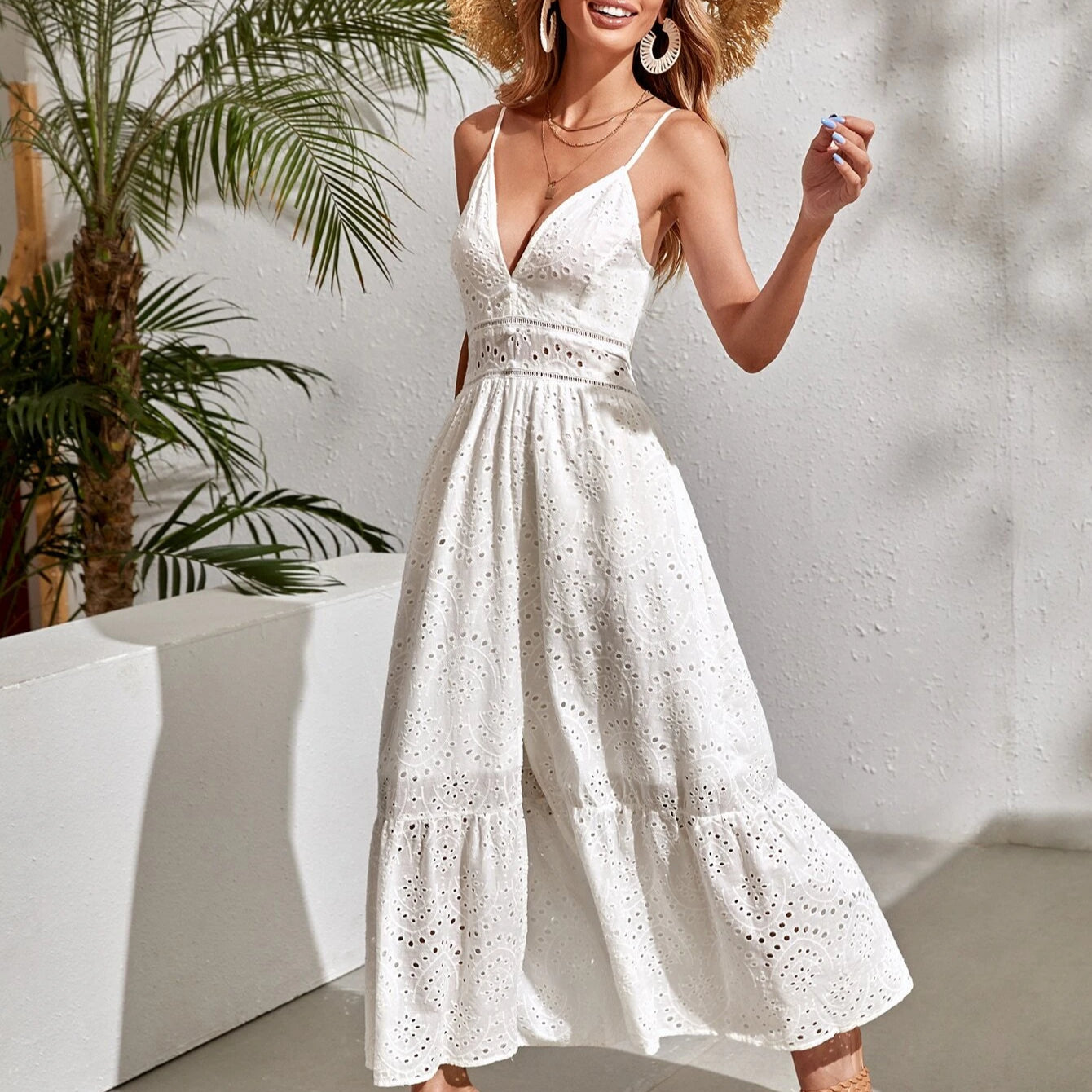 Stylish Women Elegant Ruffle Fitted Lace Cheap Dressy Dresses