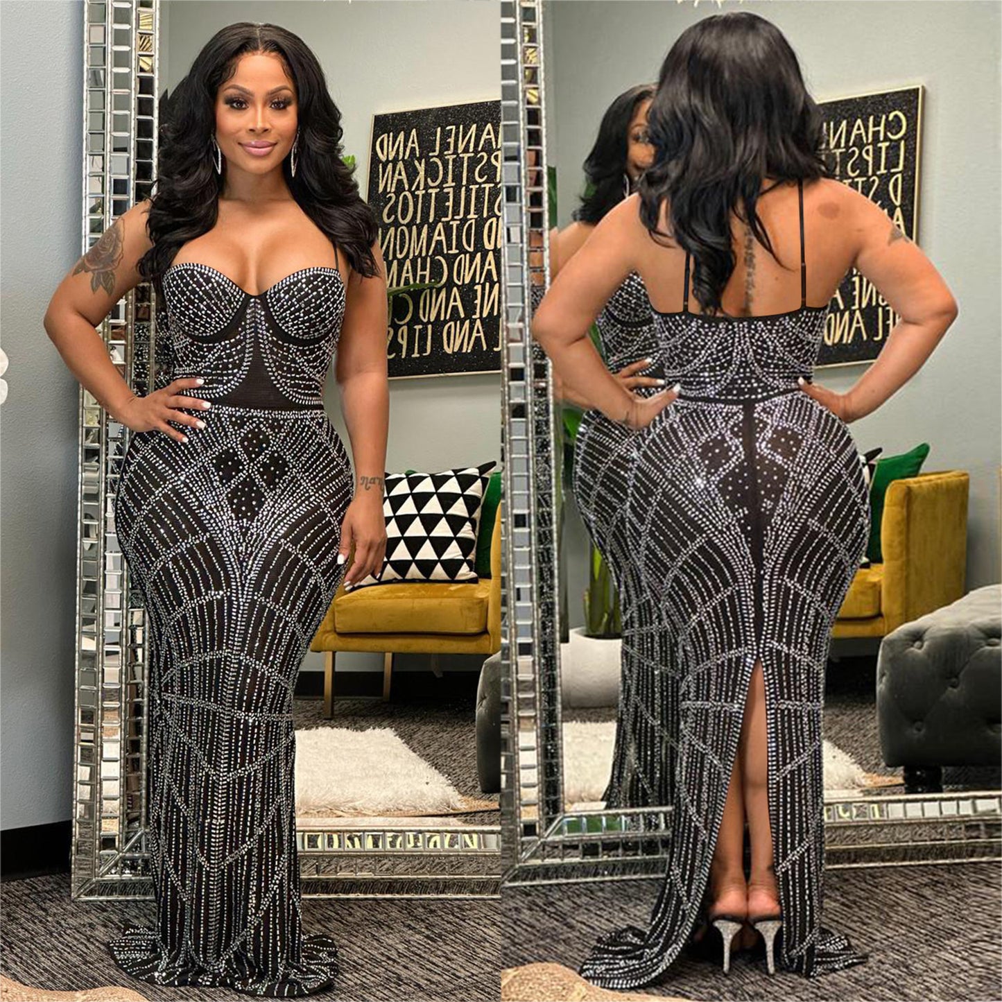Ladies Slip Sexy Nightclub Party Cutout Casual Backless Slim Wrapped Dress