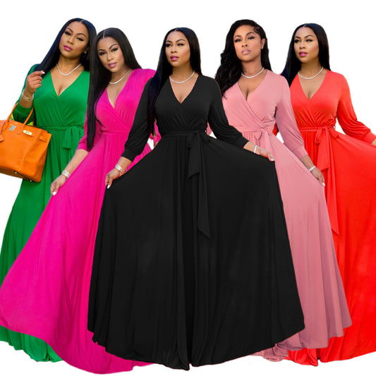 Summer Women Beach Maxi Dresses Tunic Bow Long Casual Long Plus Size Dress