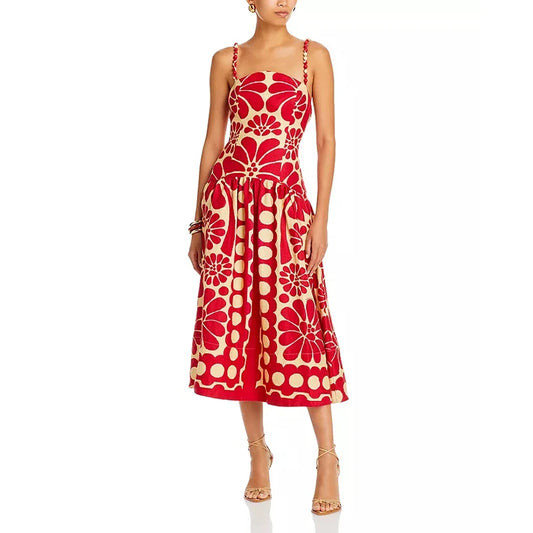 Elegant Party Dress Colorblock Sleeveless High Waist Backless Women Long Dress