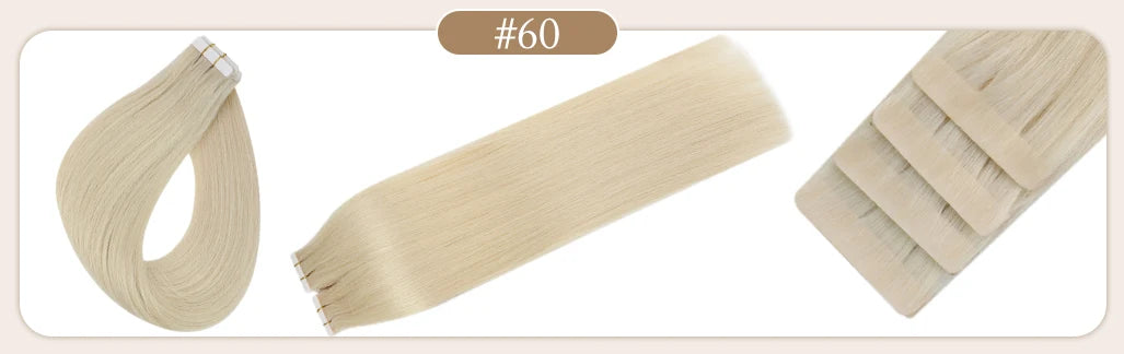 Full Shine Virgin Hand Tied Tape In Adhesives Human Hair Extensions PU Skin Weft Blonde Color Invisible Seamless Injection