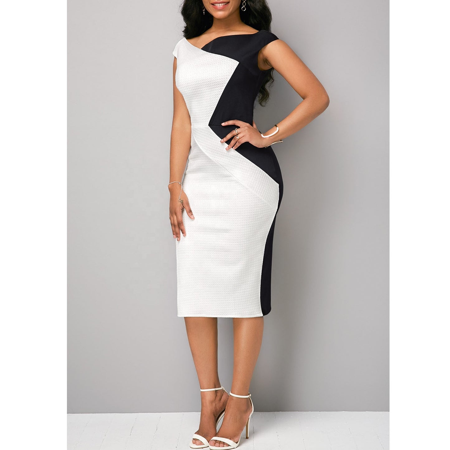 Stylish Elegant Women Off Shoulder Plus Size Dress
