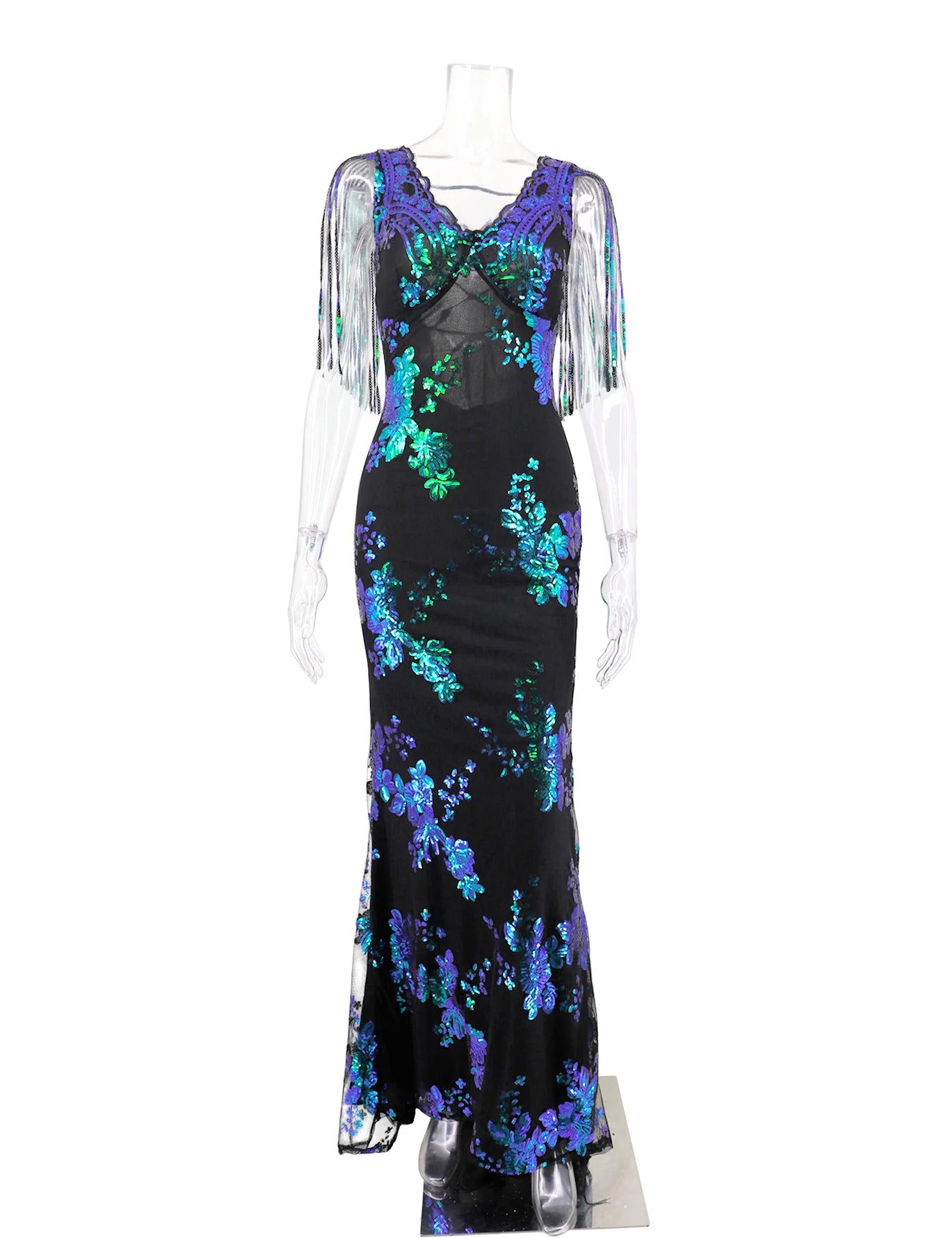 V-Neck Backless Elegant Prom Dresses Women Long Gown Evening Party Dress