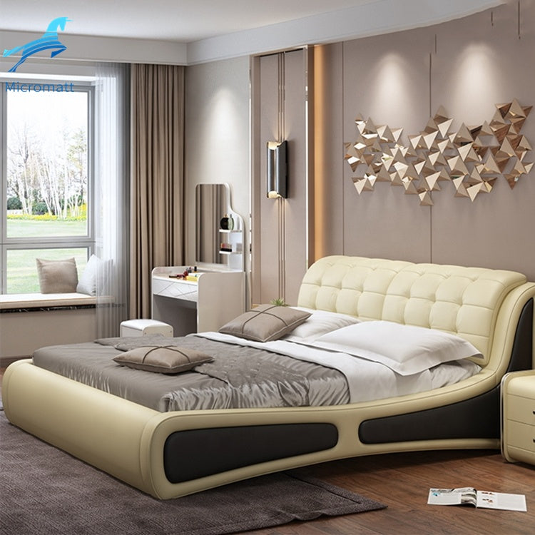 Double Queen Size Modern Leather Luxury Bed