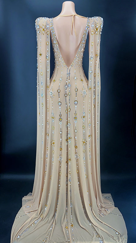Spring Clothing Crystal Long Diamond Dress Luxury Formal Dresses for Party
