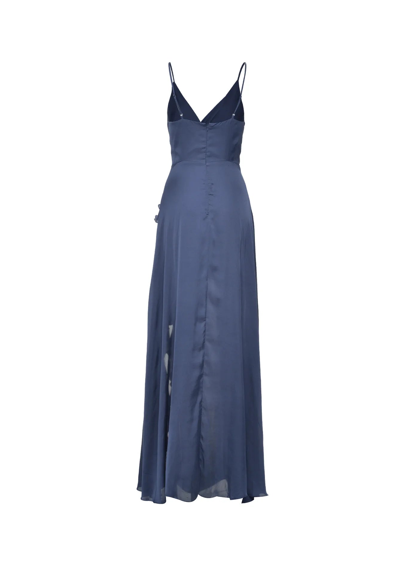 V-Neck Dress Wedding High Waist Ruffle Slit Party Dress