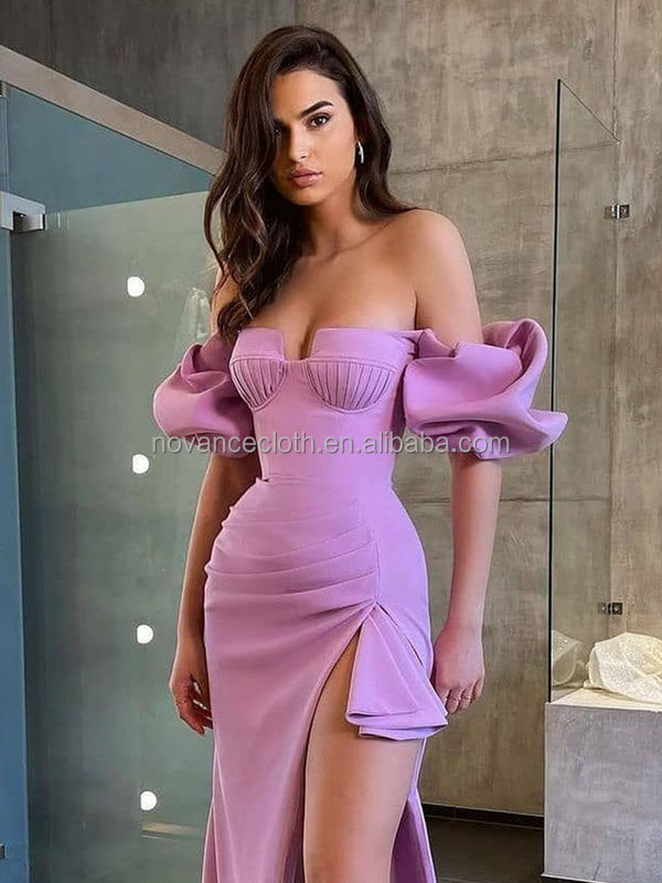 Sexy Elegant Side Slit Plus Size Women Party Evening Gown
