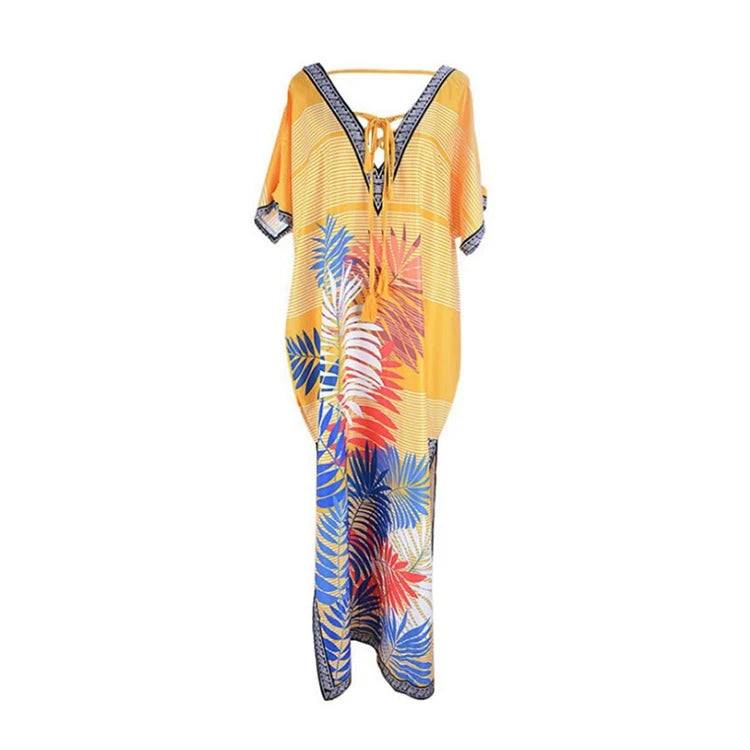 Boho Maxi Dress Printed Floral Fabrics Loose Clothes Dresses Women Lady Elegant