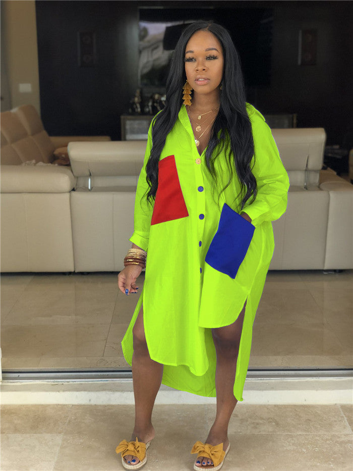 Plus Size Summer Dresses With Pockets Shirt Dress for Women