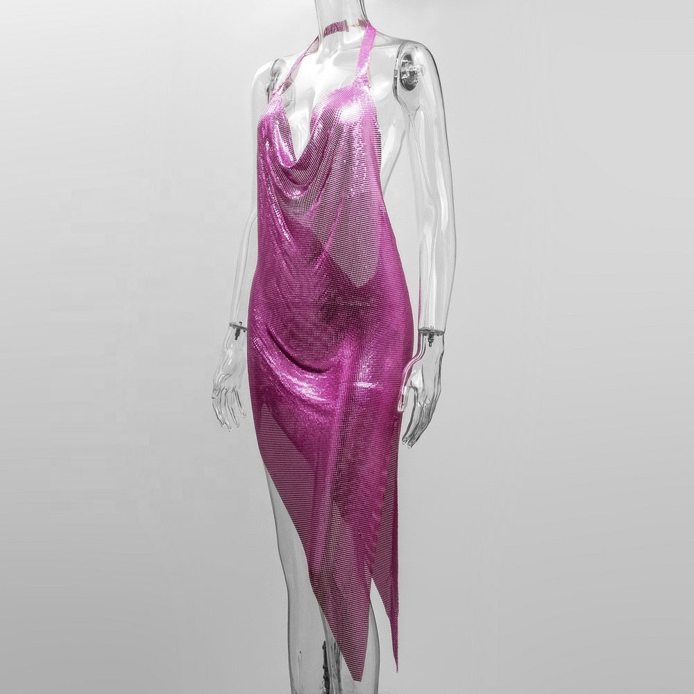 Slits Sexy Party Rhinestone Dress