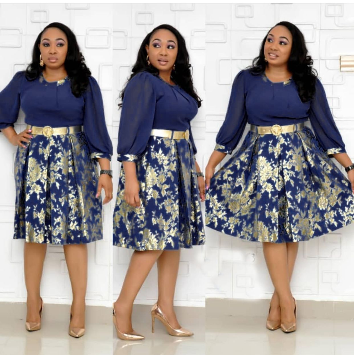 African Summer Dresses Women Elegant Office Wrap Midi Dress