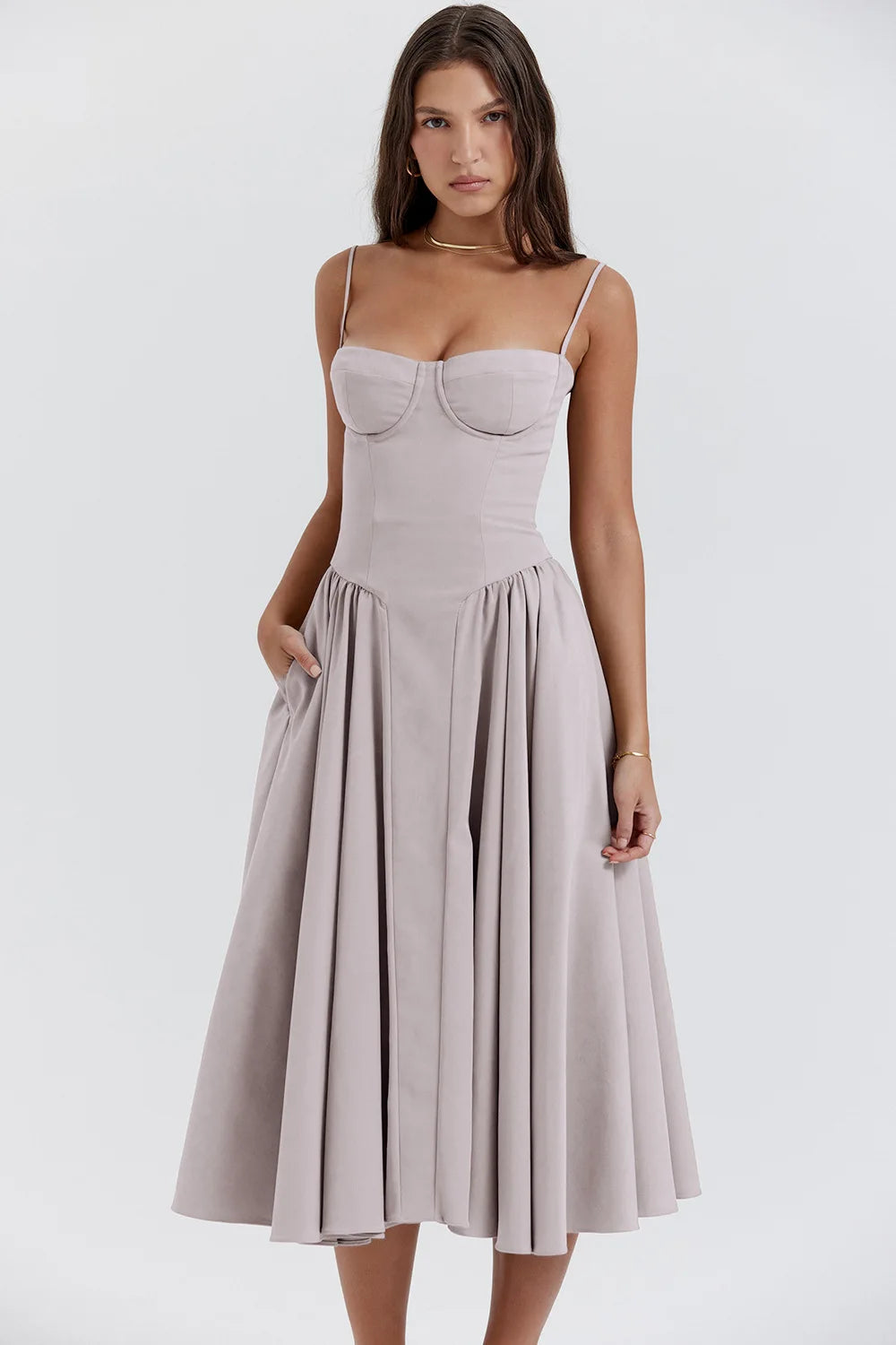 Cotton Slit Long Beach Dress for Women