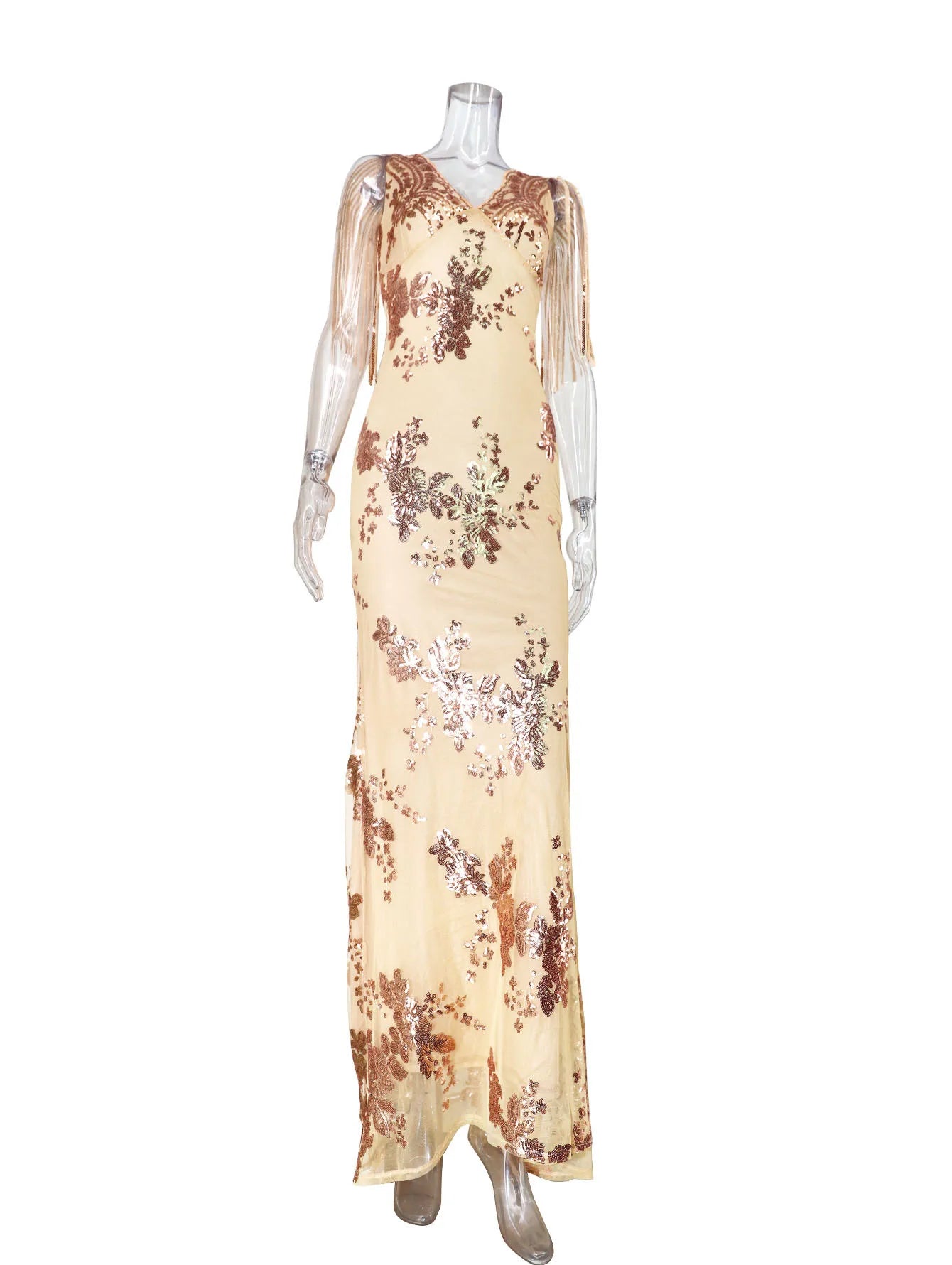 V-Neck Backless Elegant Prom Dresses Women Long Gown Evening Party Dress