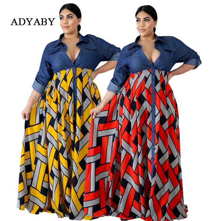 Europe v Neck Sexy Plus Size Party Dress