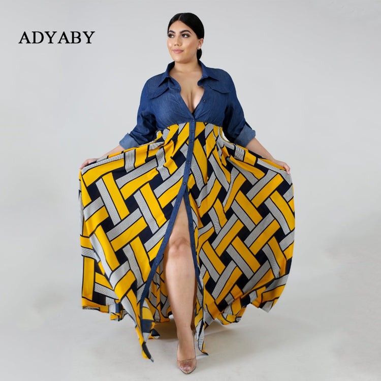 Europe v Neck Sexy Plus Size Party Dress