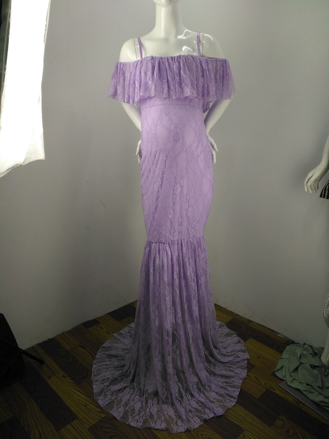 Sexy Sling Big Drag Maternity Photoshoot Dress Pregnant Women Maxi Dresses