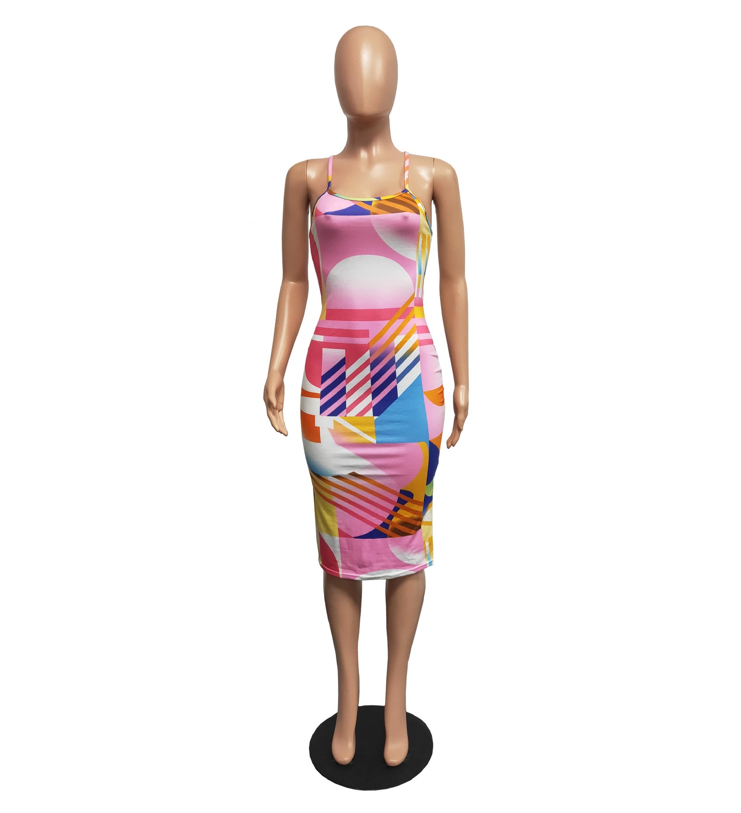 Women Long Dress Tie Tyed Backless Spandex Sheath Dress