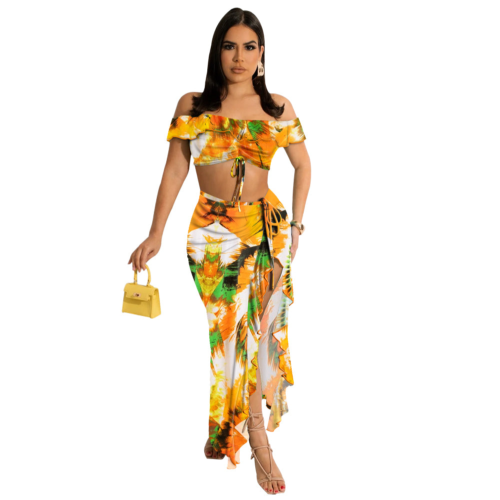 Strapless Dress Sexy Beach Two-Piece Sets Dress