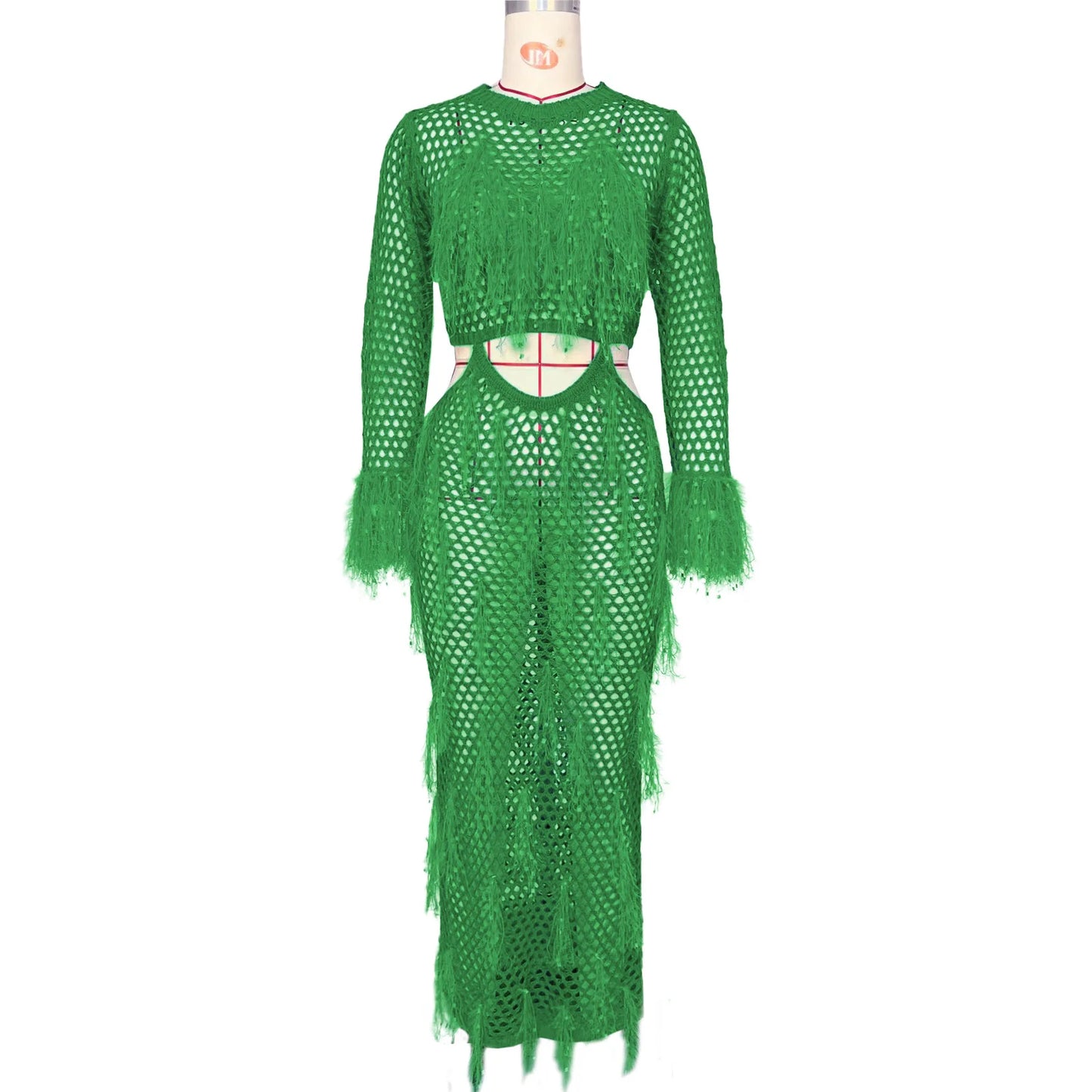 Full Sleeve Hollow Out Sexy Party Dress Spring  Women Night Dresses for Women