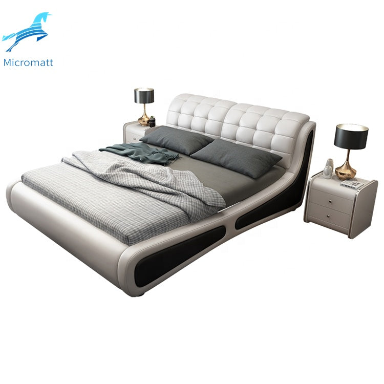 Double Queen Size Modern Leather Luxury Bed