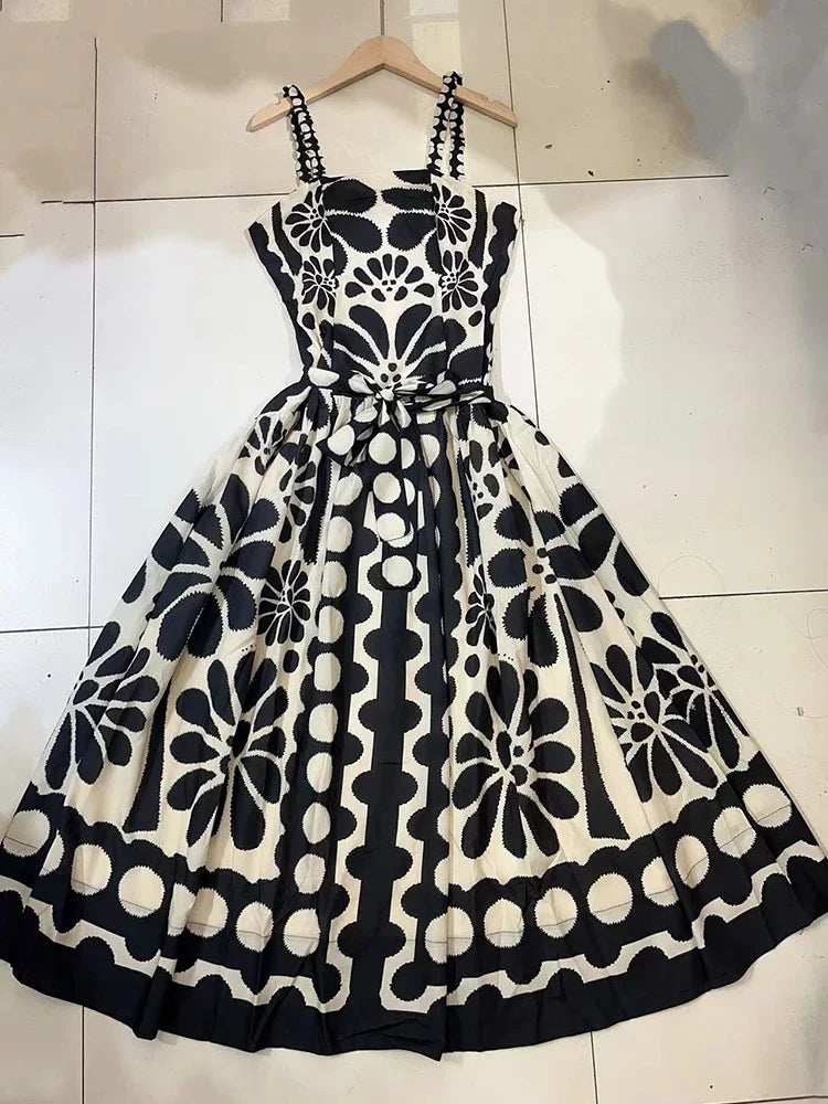 Elegant Party Dress Colorblock Sleeveless High Waist Backless Women Long Dress