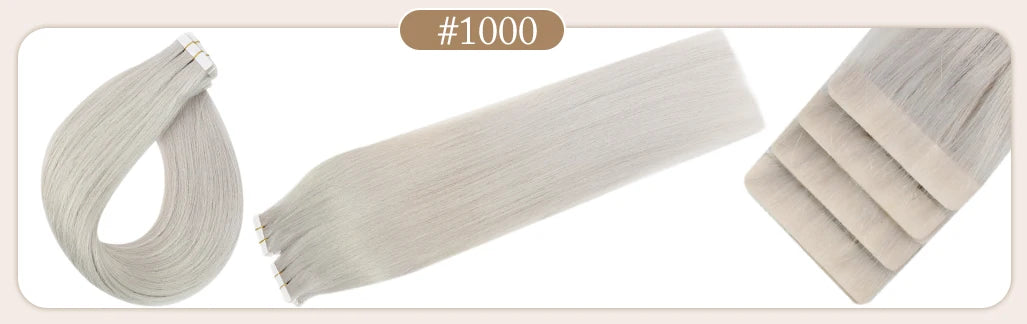 Full Shine Virgin Hand Tied Tape In Adhesives Human Hair Extensions PU Skin Weft Blonde Color Invisible Seamless Injection