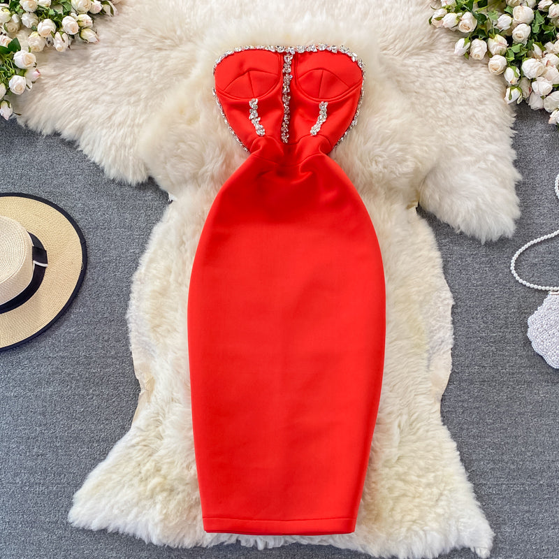 Sleeveless Luxury Party Tube Top Dress