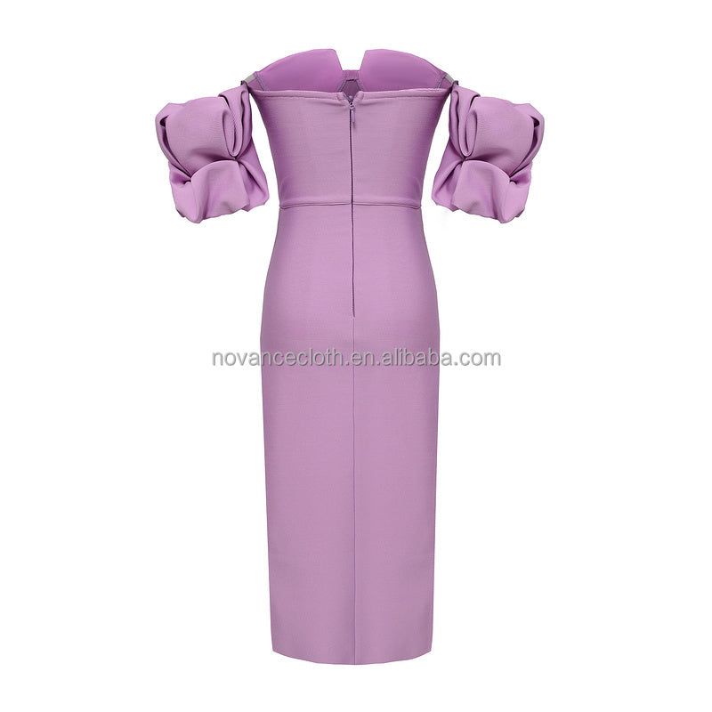 Sexy Elegant Side Slit Plus Size Women Party Evening Gown