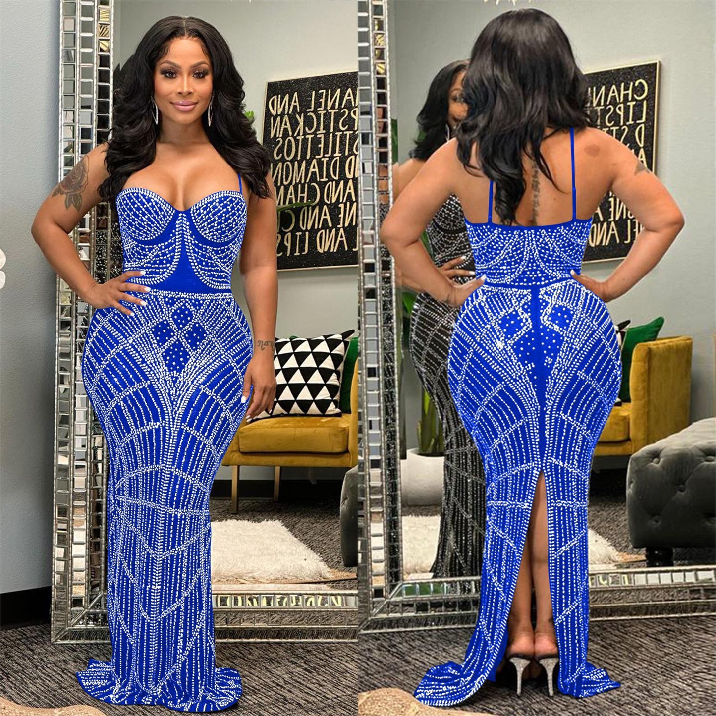 Ladies Slip Sexy Nightclub Party Cutout Casual Backless Slim Wrapped Dress