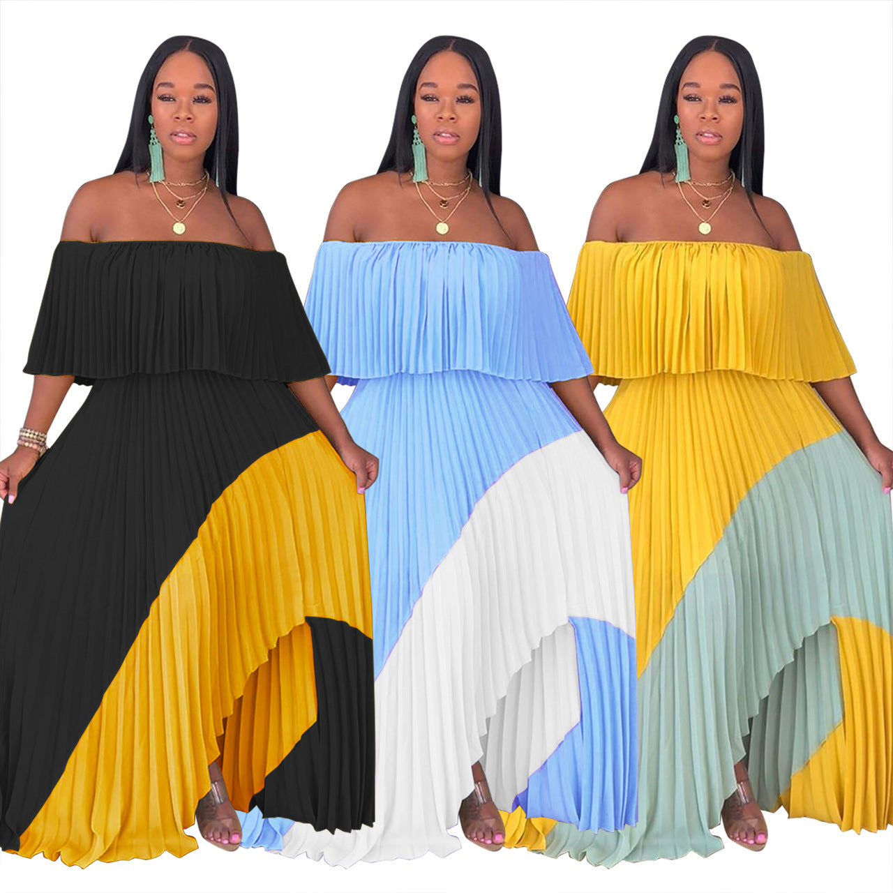 Solid Color Sexy Summer Dress