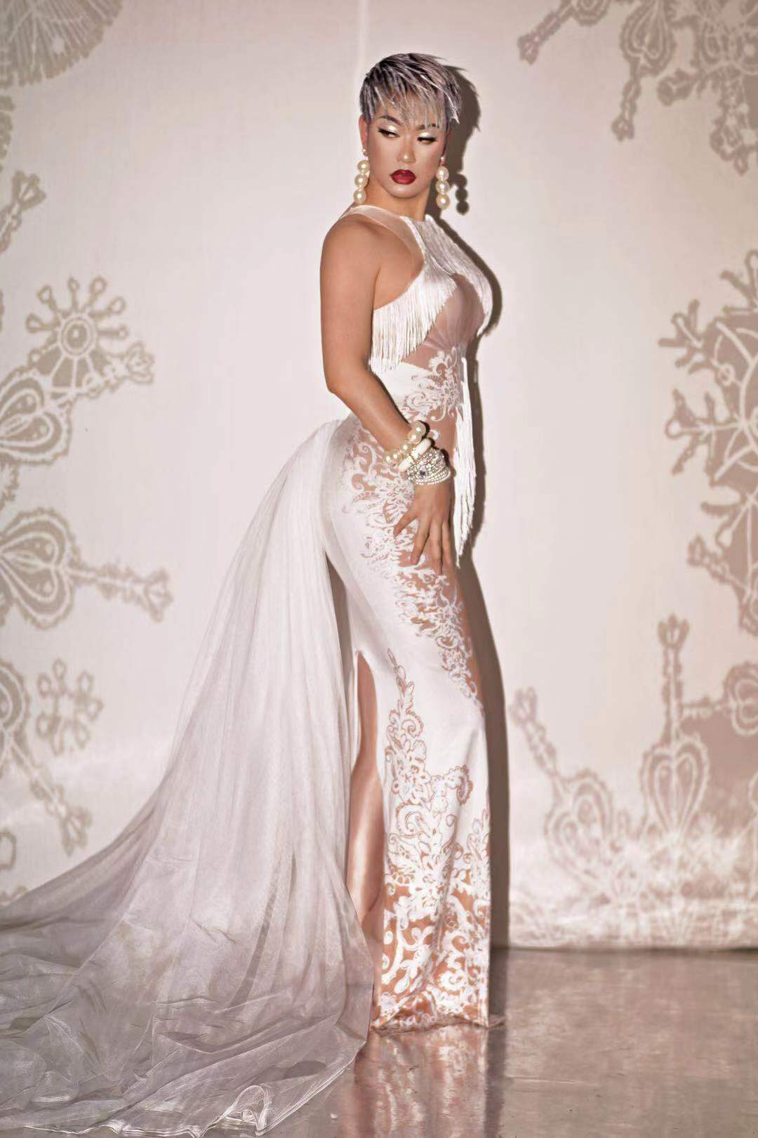 Sexy White Chiffon Ball Gowns for Women See Through Wedding Dress Off Shoulder